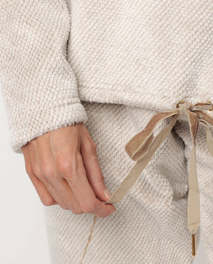 Ζεστή Polar Πιτζάμα με Στρογγυλή Λαιμόκοψη σε Απόχρωση Piedra