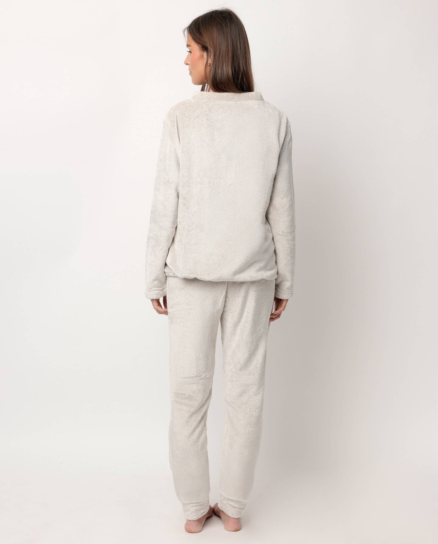 Ζεστή Polar Πιτζάμα με Στρογγυλή Λαιμόκοψη σε Απόχρωση Piedra